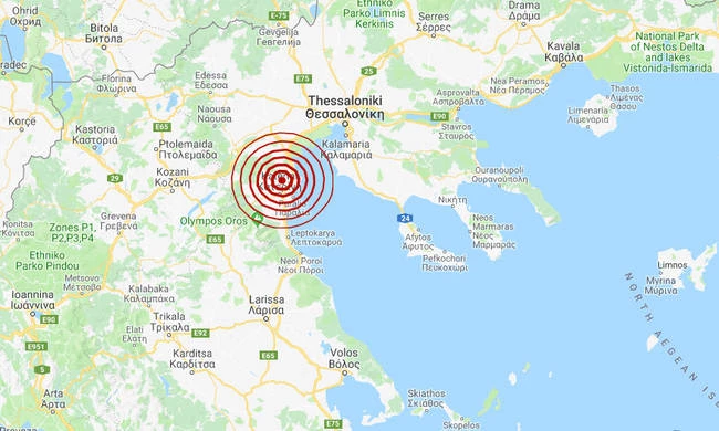 Σεισμός 3,2 Ρίχτερ κοντά στην Κατερίνη